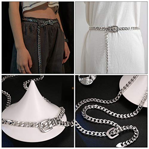 SOIMISS Do Punk Prata Cadeia de Cintura de Metal Cadeia de Cintura Faixa Da Cintura Cinto de Cadeia