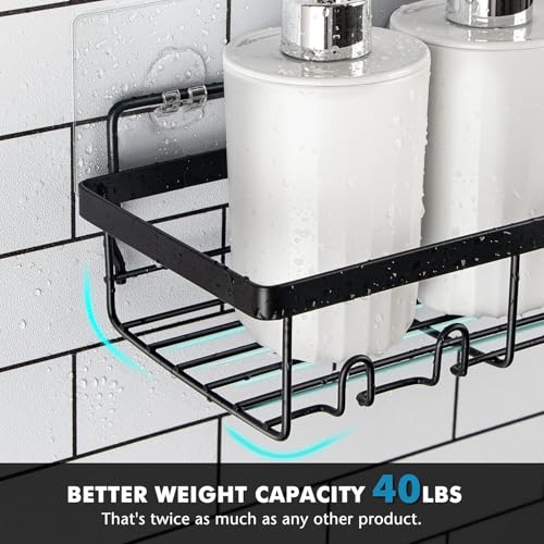 Image of ARQUIN Bathroom Organizer Without Drill Wall Shelf Self Adhesive Bathroom Shelf for Wall with Magic Stickers GI Steel Bathroom Accessories Set - (Pack of 2)
