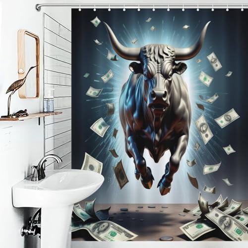 Rideau de douche vache imperméable tissu polyester salle de bains - 6