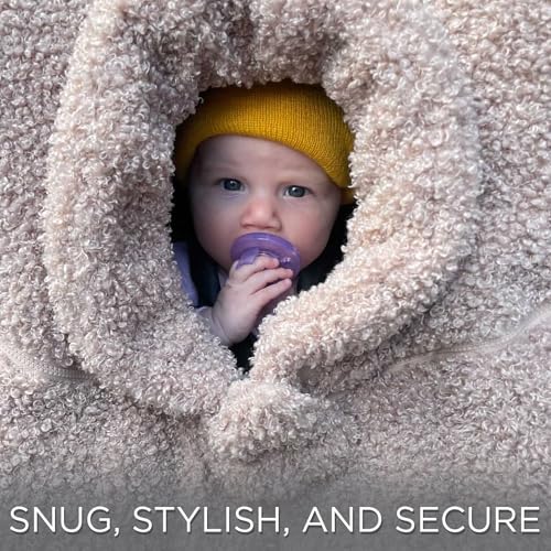 Image of 7AM Enfant Car Seat Covers - Cocoon Baby Cover for Boys & Girls, Rain & Snow Repellent, Breathable Windproof, Center Zipper, Universal Fit for Infant Car Seat (0-12M) (Oatmeal)