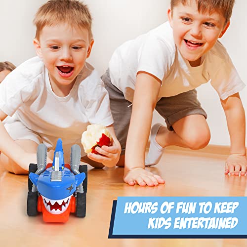 Madzee Monster Vehicle (Shark) - Battery Powered Truck With Lights & Sounds – Great Toys For Boys And Girls Ages 3+, Perfect Toddler Gift Birthday Party, Christmas #TOP5
