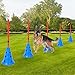 Hoguyexila Dog Agile Course Backyard Set, Complete Dog Obstacle Kit with 12 Cones, 6 Agile Poles and Carry Bag for Training & Backyard Fun
