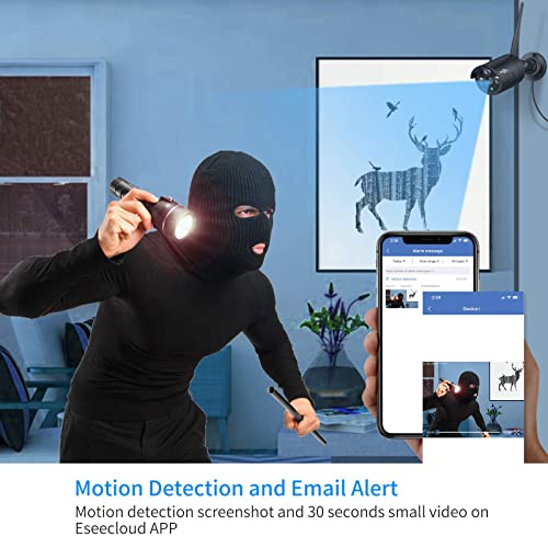 Hiseeu [8Ch Expandable] Wireless Security Camera System With 10.1" Lcd 2K Monitor, 4Pcs 1296P Outdoor Indoor Cameras With One-Way Audio, Dc 12V Plug-In, Waterproof, Motion Detection, 1Tb Hard Drive #TOP2