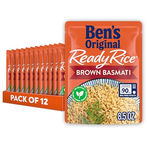BEN'S ORIGINAL Ready Rice Brown Basmati Rice, Easy Dinner Side, 8.5 oz Pouch (Pack of 12)