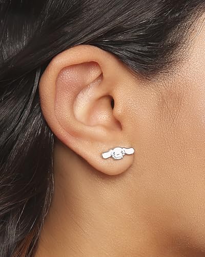 Sanrio Cinnamoroll Earrings Official License, Silver Flash-Plated and Enamel Stud Earrings for Women, Cinnamoroll Jewelry3