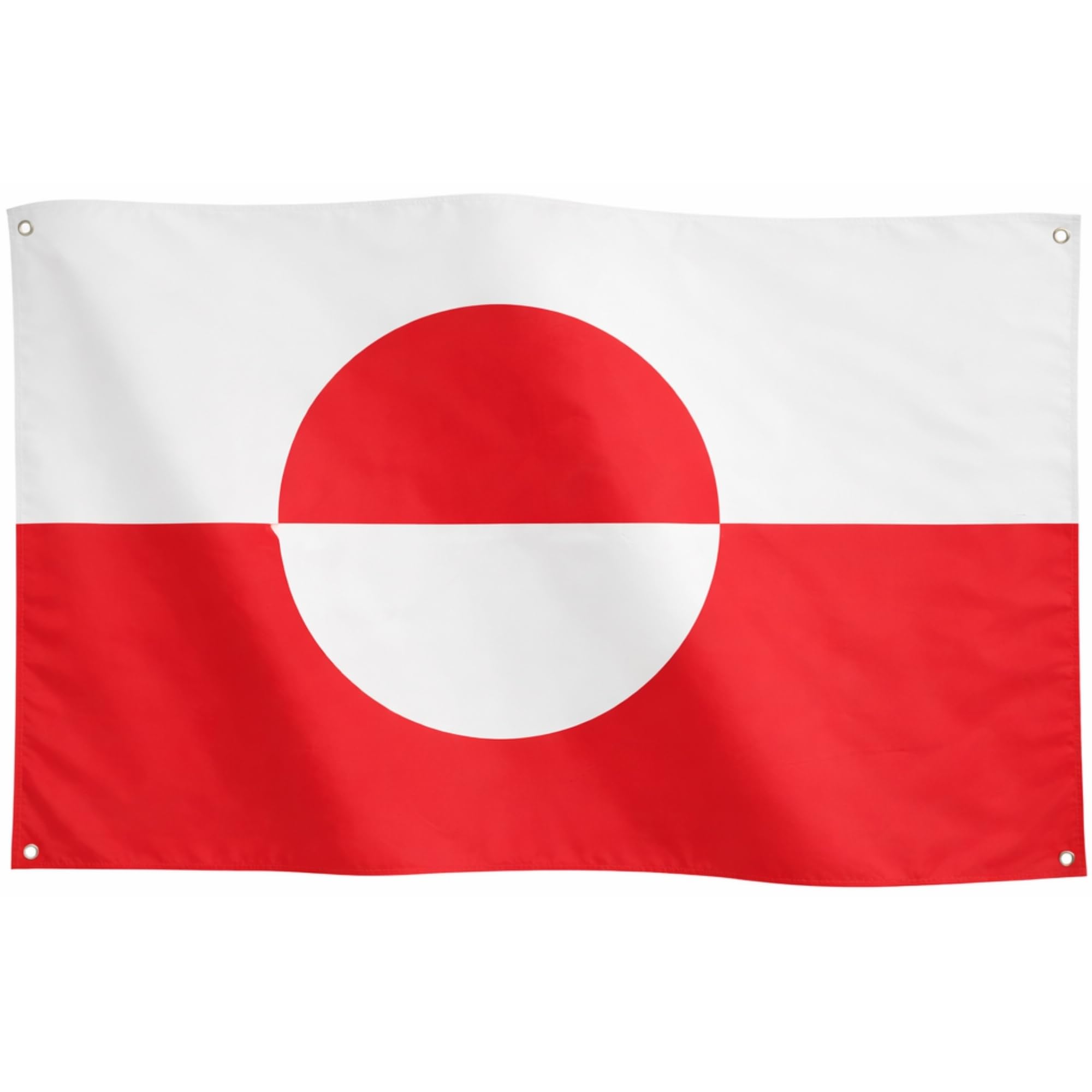 Runesol Greenland Flag 3x5, 91x152cm, Greenlander Banner, Greenland Nautical Flag, 4 Grommets, Eyelet in Every Corner, Inside, Outside, Vivid Colours — image 1