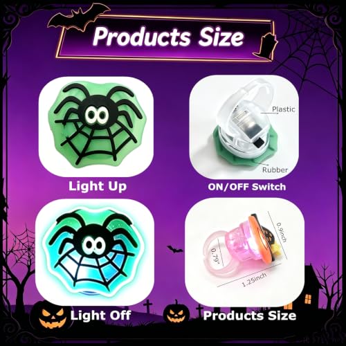 Qvatoxis Halloween Party Favors Light Up Rings 50PCS LED Rings Glowing Finger Rings Fun Toys for Kids Adults - image 2