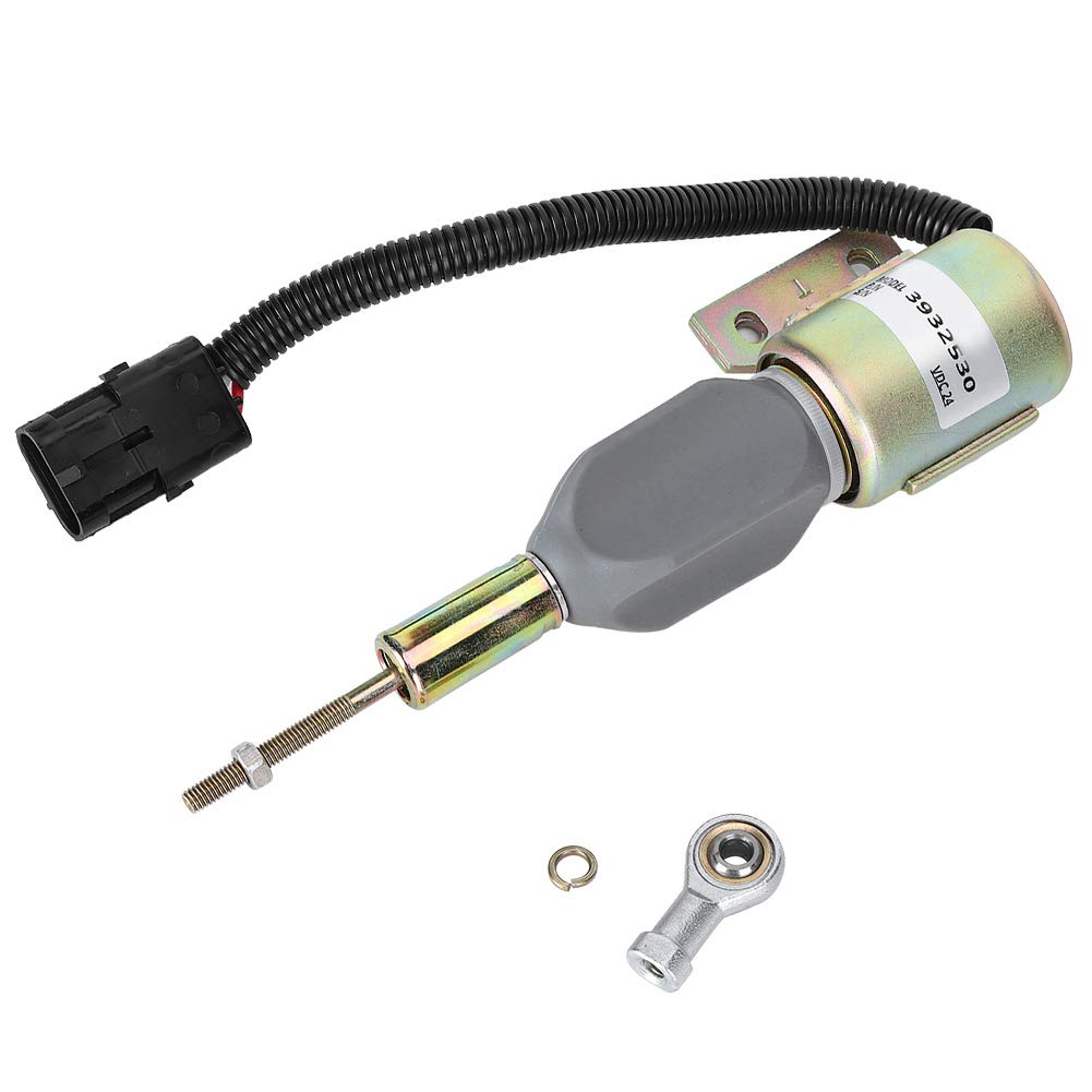 Válvula solenoide de cierre del motor de 24 V, 3932530 SA 4756 24 Válvula solenoide de corte de combustible del motor apta para Cummins 4BT 6BT5