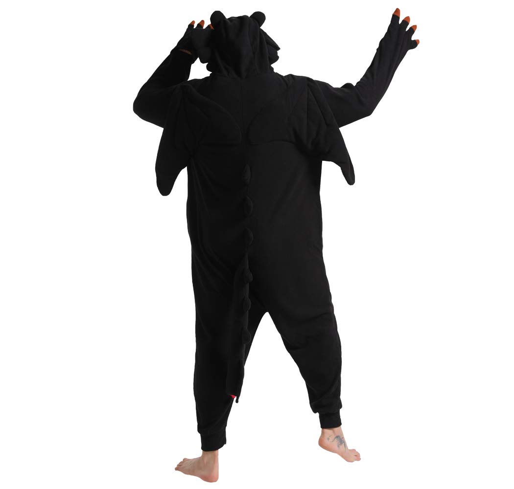 dressfan Unisexe Costume de Dragon Onesie Pyjamas Dragon Vêtements de Carnaval Halloween Costume pour Femmes Hommes