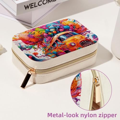 Boîte à bijoux de voyage en velours zippée : rangement portable bagues et colliers - 7