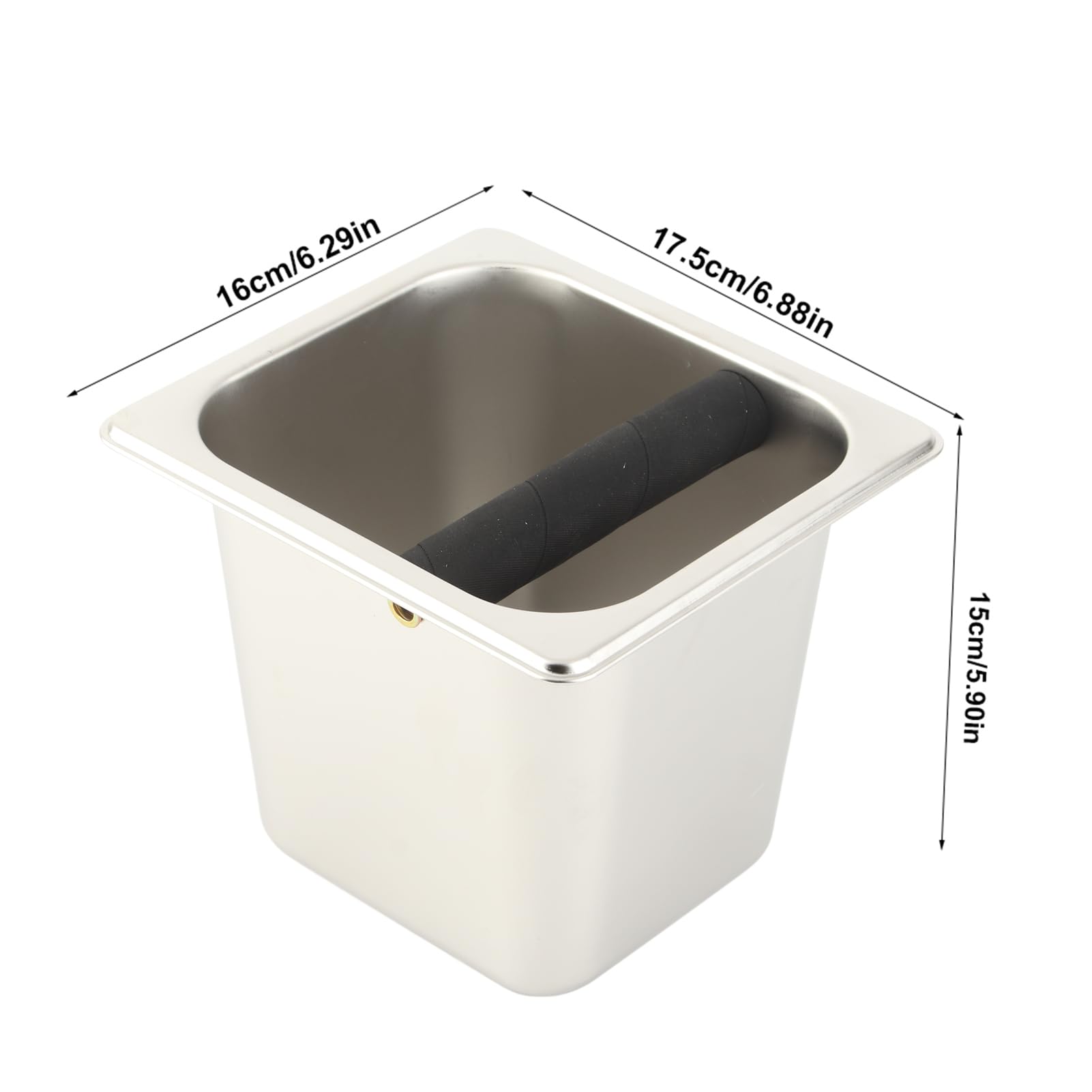 Contenitore residuo di caffè per caffè espresso in acciaio inossidabile Contenitore residuo di caffè con barra di gomma Professionista pesante Design di ciotola profonda (L)