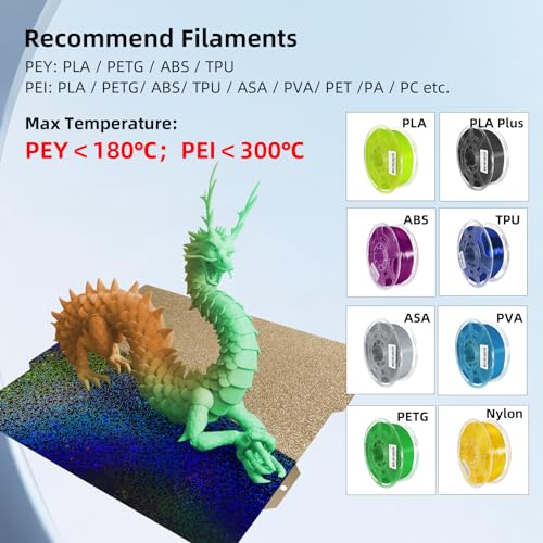 Image of IdeaFormer-3D Rainbow Starry PEY+Textured PEI Build Plate for Bambu Lab A1 Mini, Double Sided PEY PEI Spring Steel Sheet 184x184mm for Bambu A1 Mini 3D Printers