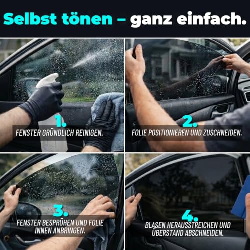 Tönungsfolie Auto BLACKGLASS IX® Fensterfolie in Profi-Qualität - Tönungsfolie für Autos, Vans & andere Fahrzeuge (5% VLT, 6m x 65cm, 2 Lagen, Limo Black Tint)