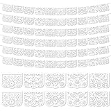 EggSun 6 Pack White Papel Picado Banner (10 Plastic Flags Per Banner)-Mexican Party Banner Wedding Fiesta Party Dia De Los Muertos Cinco De Mayo Mexico Decoration,Papel Picado Mexicano para Decor