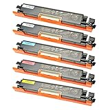 5 Toner kompatibel für Canon 729 I-Sensys LBP 7000 Series 7010 C 7018 C Lasershot LBP 7000 Series - 4367B002-4370B002 - Schwarz je 1200 Seiten, Color je 1000 Seiten