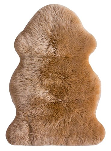 Luxor Living Fellteppich Schaffell echt, Lederrücken, Hochflor, flauschig, Lammfell geeignet als Auflage oder als Vorleger, Farbe:Cognac Cover
