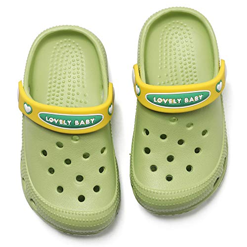 Qianle Toddler Boys Girls Beach Pool Slides Sandals Kids Water Shoes Summer Beach Clogs Green 6 Toddler