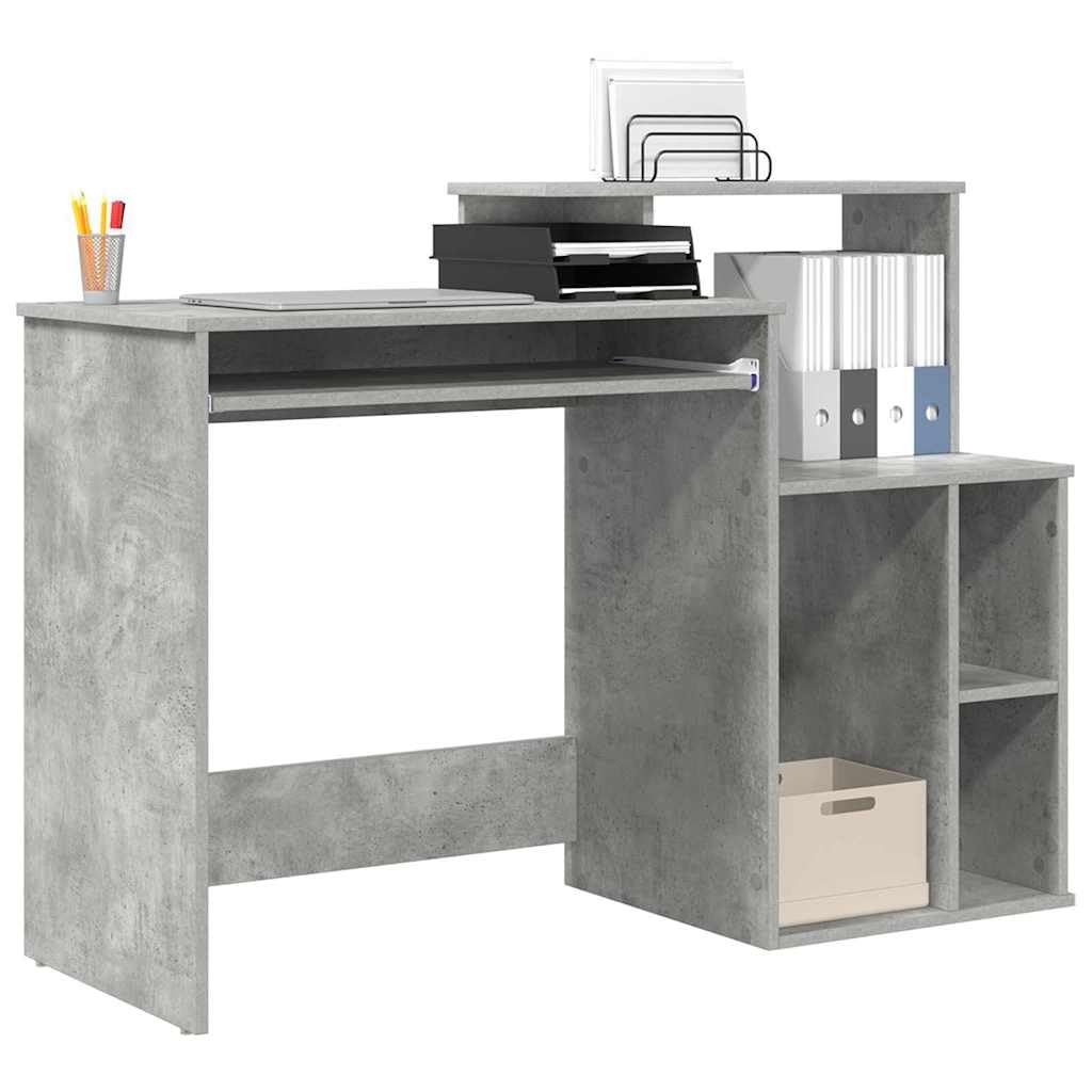 VIDAXL - Desk - Engineered Wood - Concrete Grey - 120.5 x 44 x 88.5 cm