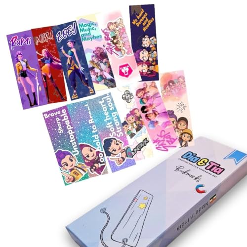 Image of Dia & Tia Magnetic Bookmarks Set, Kpop - Demon Hunter, Long | Elegant & Durable, Themed - Fantasy, Inspirational Quotes, Best Gift for Book Lovers, Students, Return gifts