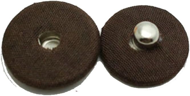Lyracces Fabric Covered Brass Snap Fastener Press Studs Sewing Buttons Popper Tich 11mm 10pcs (Coffee)