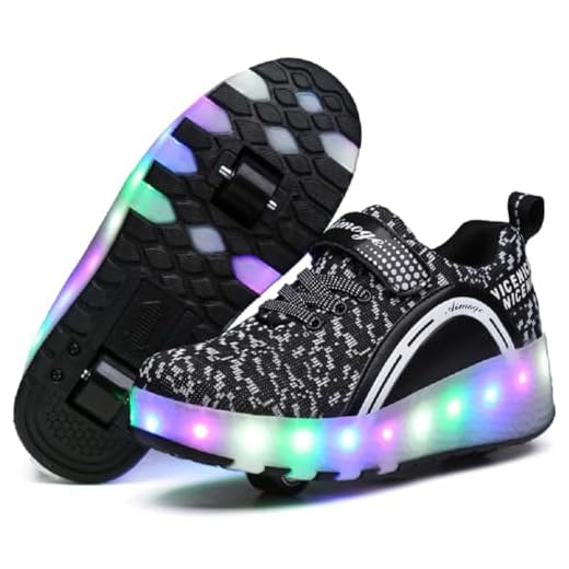 Nsasy Roller Shoes Girls Boys Wheel Shoes Kids Roller Skates Shoes LED Light Up Wheel Shoes for Kids for Children