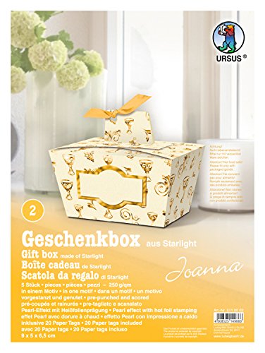 Ursus 5110002 - Geschenkbox Joanna, 250 g/qm, 5 Stück, kelche gold