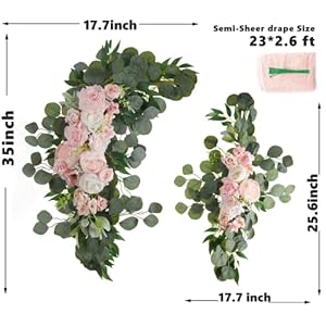 Alternative view of MISSPIN Künstliche Flüsse Bogen Blumenarrangement Set für Hochzeit Blumenarrangement für Zeremonie und Empfang