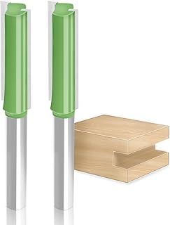 Aopin Router Bit 6mm Cutting Dia 6mm Shank Dia Double Flute Straight Bit Carbide for Woodworking Milling Cutter Tool, Green, Silver, 2Pcs