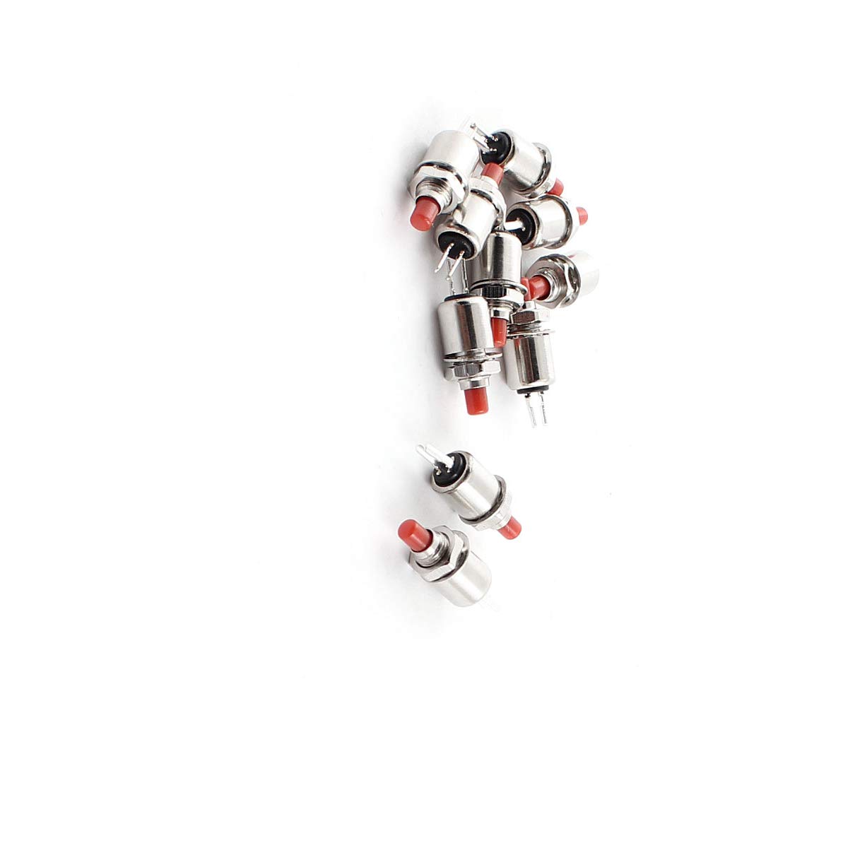 Aexit 5 Interruttori A Pulsante Momentanei SPST - Rosso, 250V 6A, 125V 10A - Tappo Rettangolare - 2