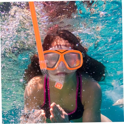 Masque de natation orange et palmes enfants pour vacances à la mer - 5