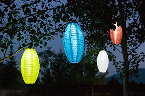 image for Allsop Home and Garden Soji Pod White, LED Outdoor Solar Lantern, Hand