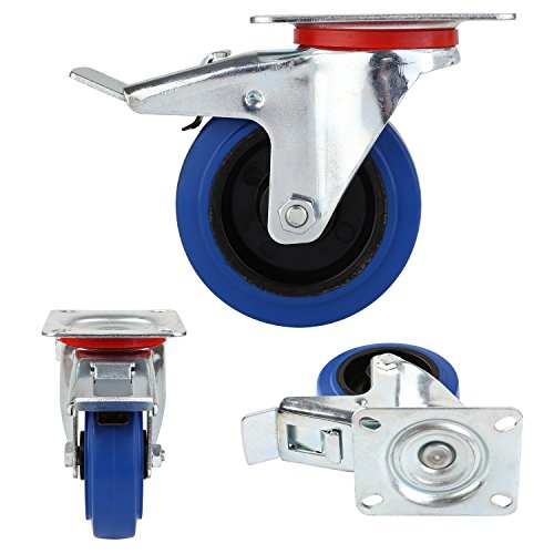 Buy Mvpower Rubber Casters, 4 Pack Casters Heavy Duty 4 Inch Pneumatic Caster Wheels with 360