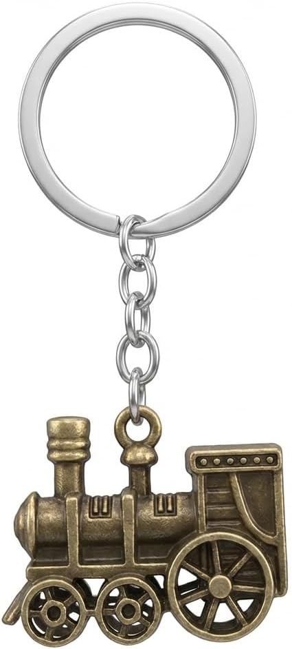 Steam Train Keychain – Trains Keychains Bag Charm for Women with Vintage Design, Cool Key Chains Car Keys Gifts for Parents, Teacher, Friends, Girls