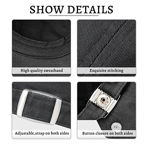Funincrea Adjustable Men Flat Cap, Cotton Newsboy Hats Gatsby Ivy Irish Hats, Breathable Beret Cabbie Hat For Golf Driving Hunting (Black) #TOP3