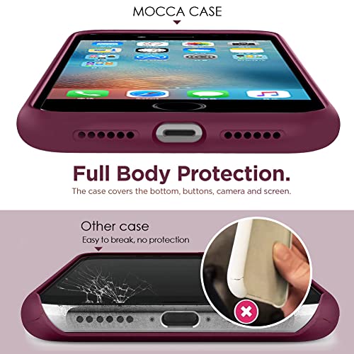 Mocca For Iphone 7 Plus Case, Iphone 8 Plus Case 5.5 Inch With Ring Kickstand | Super Soft Microfiber Lining Anti-Scratch | Full-Body Shockproof Protective Case For Iphone 7 Plus / 8 Plus - Wine Red #TOP2