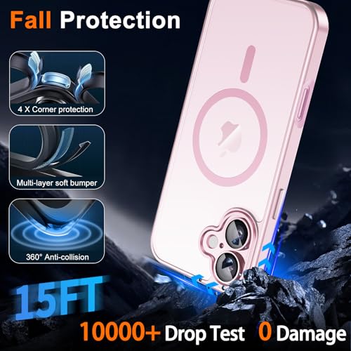 Image of Magnetic for iPhone 17 Case with Privacy Screen Protector, Pink