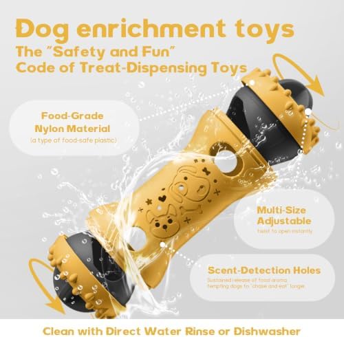 Interactive Dog Toys,Adjustable Treat Dispensing Toy to Keep Them Busy - 5