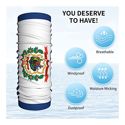 Balaclava de West Virginia, Mascarilla Facial de Doble Lado para Hombre y Mujer, Pañuelo Respirable, Bandana, Cubreboca, Color Blanco miniatura 4