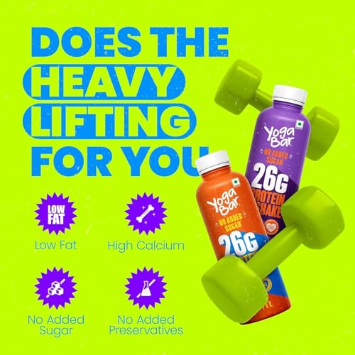 Image of Yogabar Protein Shake - Variety Pack of 18 (Chocolate, Coffee & Mango each Pack of 6) | 26g Protein Milkshake with No Added Sugar | Ideal Pre & Post Workouts Energy Drink