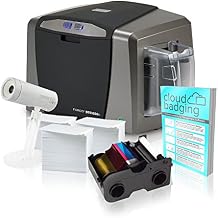 Fargo DTC1250e Single-Side ID Card Printer + Supplies with CloudBadging Software