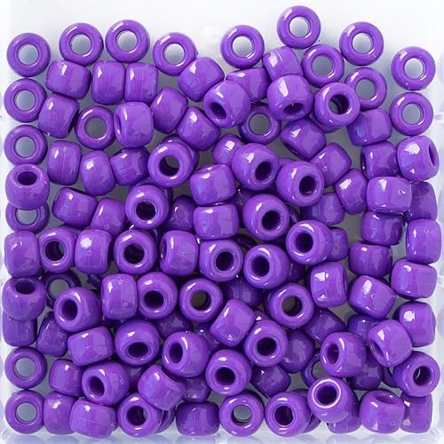 Image of The Beadery - 9x6mm Barrel Pony Bead, Dark Lilac - 900 Pieces - 750V054