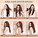 Blow Dryer Brush Set, 6 in 1 Detachable Hair Brush, Styling Tools Set Negative Ionic with Curlers,Hot Air Round Dryer, Straightener