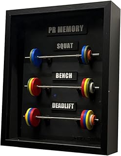 ミニバーベルPRメダルフレーム、ミニチュアジム設備デスクデコレーション、フィットネスファンへのコレクターギフト