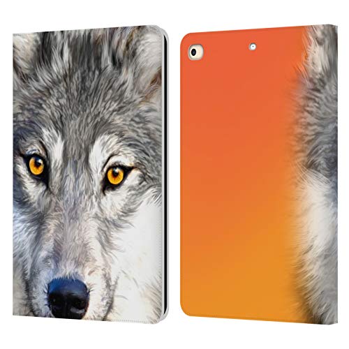 Étui portefeuille Apple iPad 9.7 Head Case Designs avec motif loup Aimee Stewart