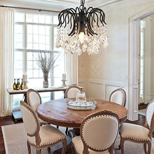 Lustre en cristal réglable 60W avec douille E14 industrielle rétro