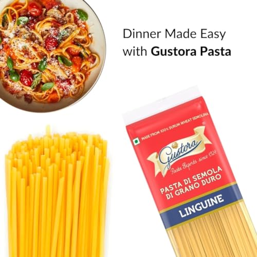 Image of Durum Wheat Semolina Vegetarian Fibre Rich Linguine I Protein and Fiber Rich Vegetarian Long Pasta - 500 gm