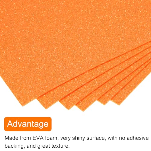 Mousse EVA orange pailleté 2mm plaque de mousse créative projets d'artisanat x10 - 5
