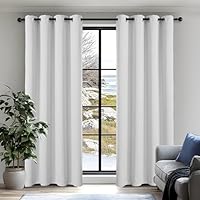 Deconovo Eyelet Blackout Curtains for Bedroom - Super Soft Thermal Insulated Curtains, OEKO-TEX Certified, Energy Saving, 52x63 Inch, Barely Blue,2 Panels