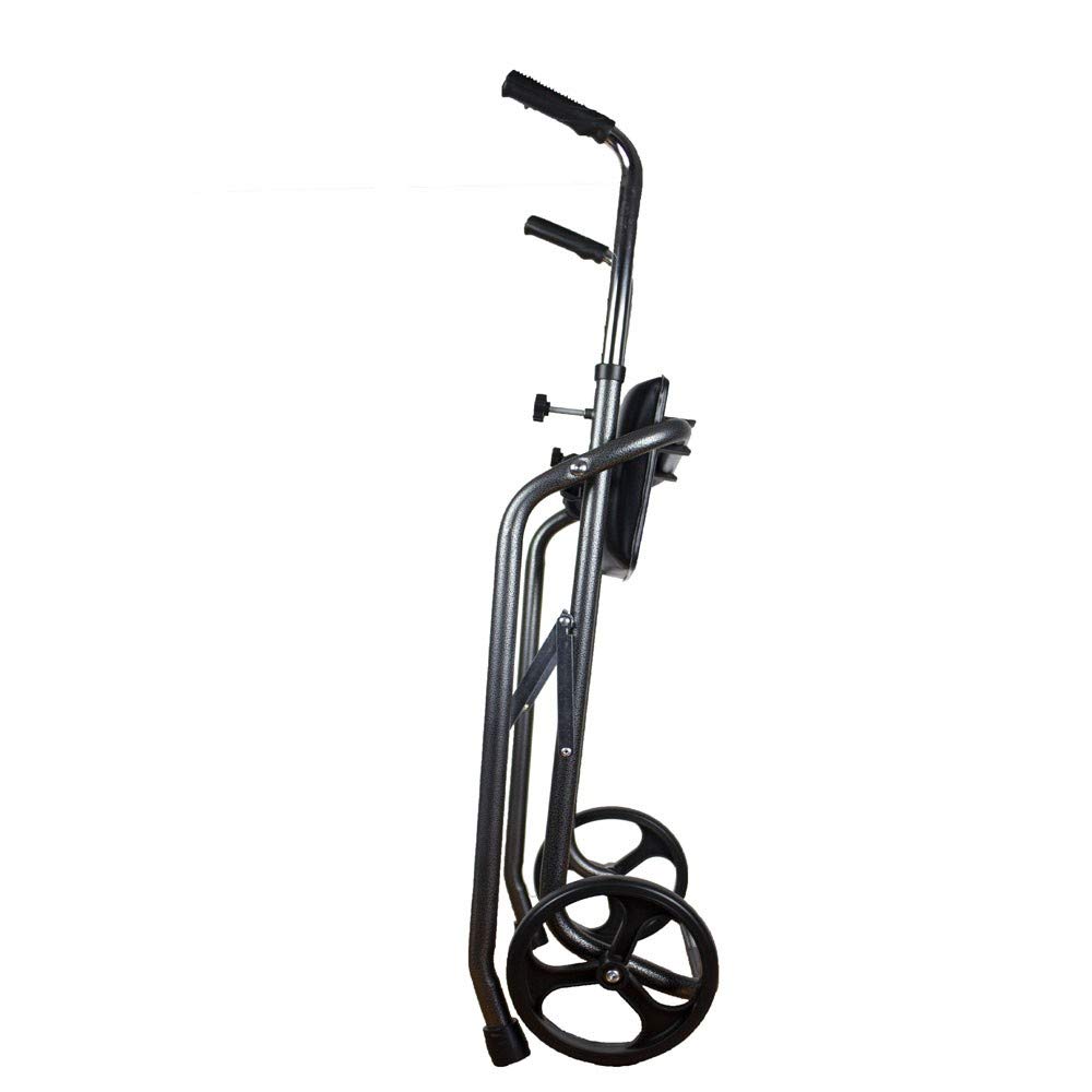 Andador plegable con dos ruedas y asiento