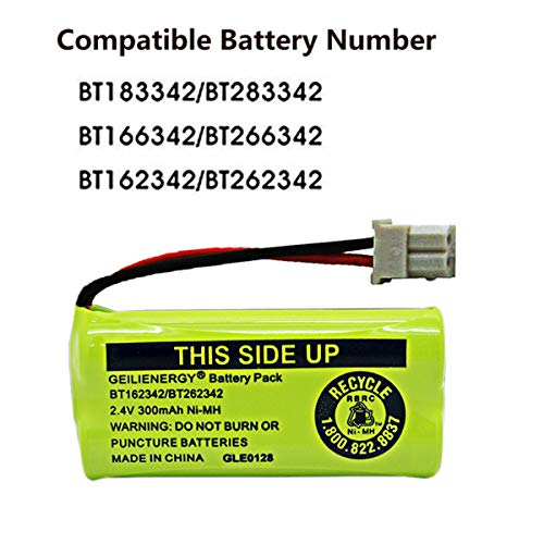 Geilienergy 2.4V 300Mah Nimh Bt183342 Bt283342 Bt162342 Bt262342 Bt166342 Bt266342 Battery Compatible With Cs6719 Cs6419 Cs6649 Ds6151 At&T Cl4940 El52300 Cordless Phone (Pack Of 4) #TOP3